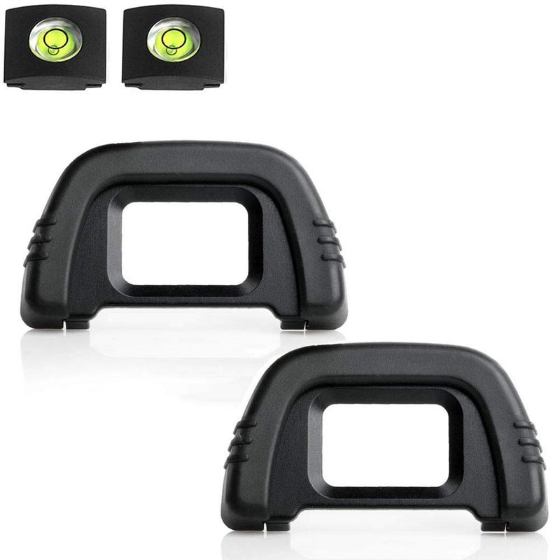 ULBTER D90 D7000 Eyepiece Eyecup Eye Cup DK-21 for Nikon D750 D610 D600 D300 D200 D80 D70 D50 Camera Viewfinder, ULBTER Eyepiece Cover & Hot Shoe Cover -(2+2 Pack) - Image 1